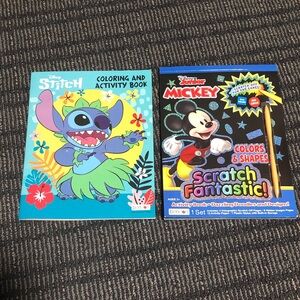 Disney Stitch Coloring & Mickey Scratch Book Set